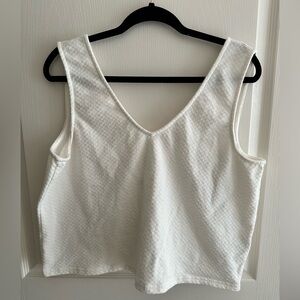 Madewell White V-Neck Tank Top